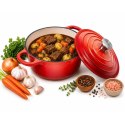 EMALIOWANY GARNEK ŻELIWNY 24cm 4,2L CZERWONY 7708