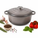 EMALIOWANY GARNEK ŻELIWNY 26cm 4,8L SZARY 7720