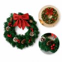 Girlanda wieniec ozdobny na drzwi 40cm choinka z lampkami i szyszkami 50 LED WSN34