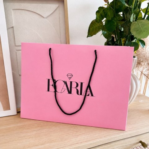 Torba ozdobna prezentowa duża 40x15x29cm, powlekana matowa, różowa z logo GF05
