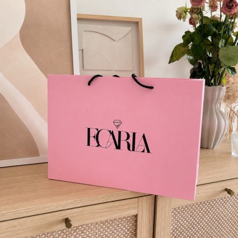 Torba ozdobna prezentowa duża 40x15x29cm, powlekana matowa, różowa z logo GF05