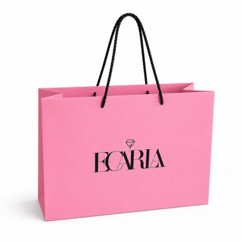 Torba ozdobna prezentowa duża 40x15x29cm, powlekana matowa, różowa z logo GF05