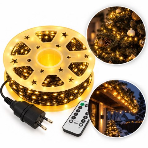 Zewnętrzne/ wewnętrzne lampki choinkowe drucik 1000 LED 100m, ciepłe białe LAMP49