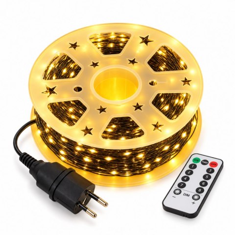 Zewnętrzne/ wewnętrzne lampki choinkowe drucik 1000 LED 100m, ciepłe białe LAMP49