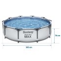 Basen ogrodowy stelażowy 305 x 76 cm zestaw 4w1 Bestway 56406