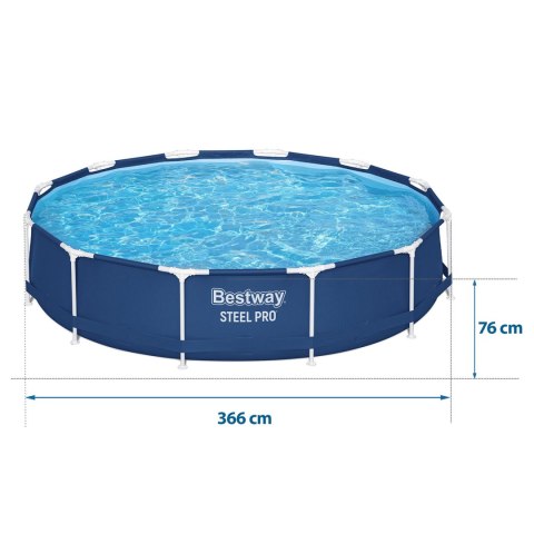 Basen ogrodowy stelażowy 366 x 76 cm Bestway 56706