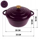 EMALIOWANY GARNEK ŻELIWNY 26cm 5L HAGE EGGPLANT