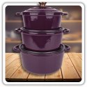EMALIOWANY GARNEK ŻELIWNY 26cm 5L HAGE EGGPLANT