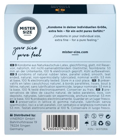 Mister Size 53mm pack of 3