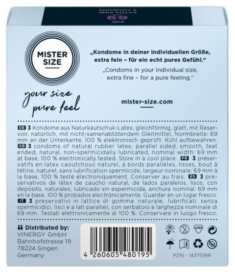 Mister Size 69mm pack of 3