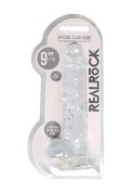 9"" / 23 cm Realistic Dildo With Balls - Transparent