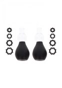 Nipple Enlargers with 8 Rings Black