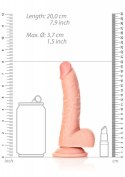 Curved Realistic Dildo Balls Suction Cup - 7""""/ 18 cm