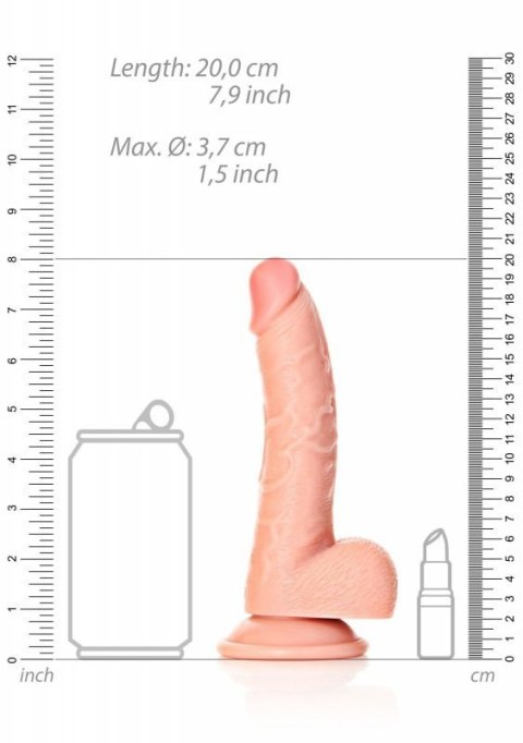 Curved Realistic Dildo Balls Suction Cup - 7""""/ 18 cm