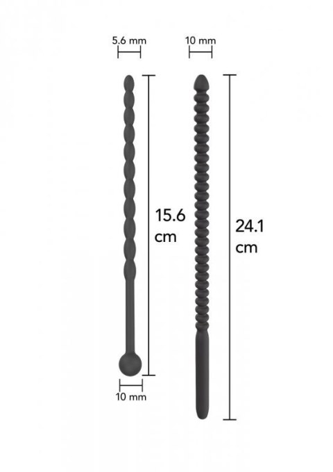 Ribbed Penis Dilator Set 2 pcs Black
