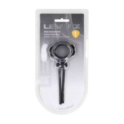Detachable Wide Adjustable Silicone Lasso Cockring - 5mm - Black