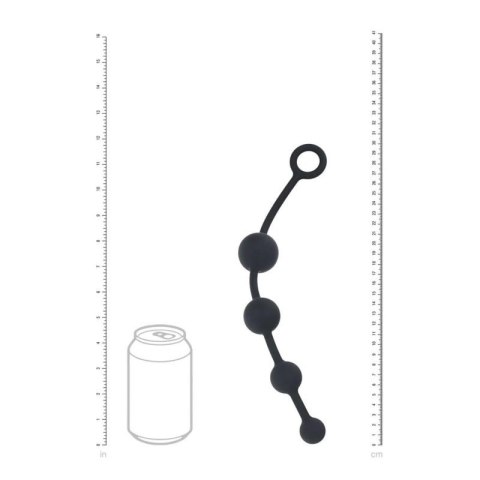 Curved Silicone Anal Beads - Black