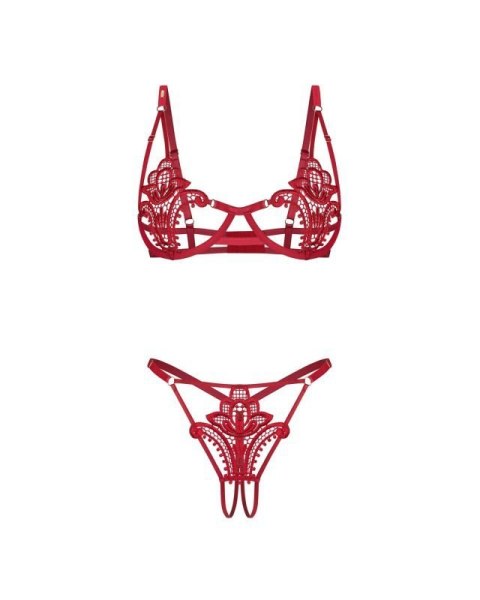 Luise Sublim Red komplet 2-częściowy otwarty L/XL
