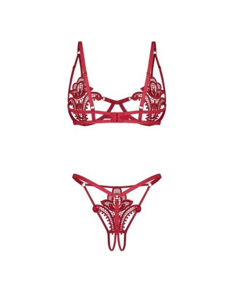 Luise Sublim Red komplet 2-częściowy otwarty L/XL