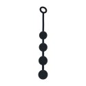 Round Silicone Anal Balls - L - 40mm - Black