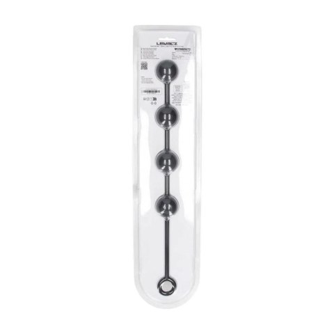 Round Silicone Anal Balls - L - 40mm - Black