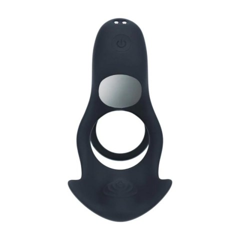 Triple Motor Vibrating Silicone Cockring - Black