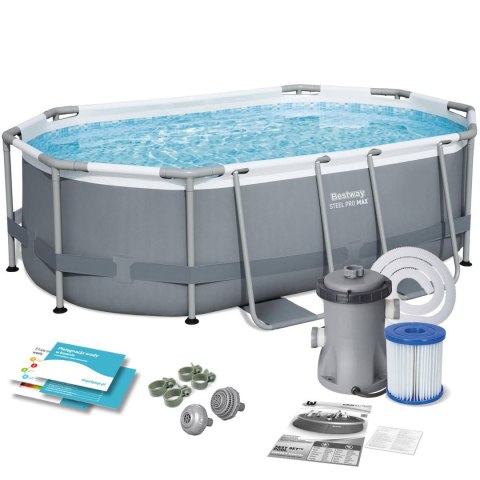 Basen ogrodowy stelażowy 305 x 200 x 84 cm 10w1 Bestway 5614A