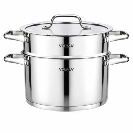 GARNEK STALOWY NA PARĘ 20cm 3 ELEMENTOWY VCASA VC-90117 AMARA