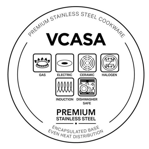 GARNEK STALOWY NA PARĘ 20cm 3 ELEMENTOWY VCASA VC-90117 AMARA