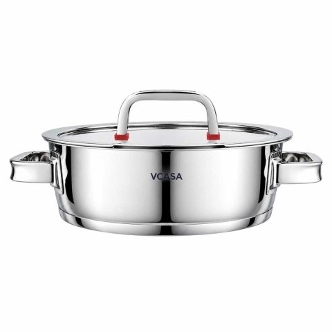 GARNEK STALOWY NISKI Z POKRYWĄ 24cm 2.7L VCASA VC-90106 SIERRA