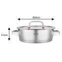 GARNEK STALOWY NISKI Z POKRYWĄ 24cm 2.7L VCASA VC-90106 SIERRA