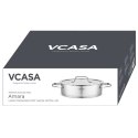 GARNEK STALOWY NISKI Z POKRYWĄ 24cm 2.9L VCASA VC-90116 AMARA