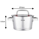 GARNEK STALOWY Z POKRYWĄ 16cm 1,6L VCASA VC-90102 SIERRA