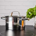 GARNEK STALOWY Z POKRYWĄ 16cm 1,8L VCASA VC-901112 AMARA