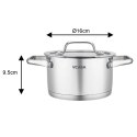 GARNEK STALOWY Z POKRYWĄ 16cm 1,8L VCASA VC-901112 AMARA
