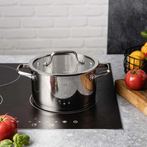 GARNEK STALOWY Z POKRYWĄ 18cm 2.6L VCASA VC-901113 AMARA