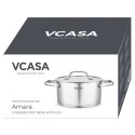 GARNEK STALOWY Z POKRYWĄ 18cm 2.6L VCASA VC-901113 AMARA