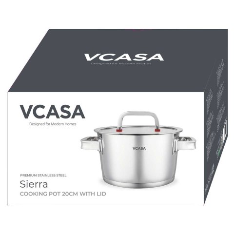 GARNEK STALOWY Z POKRYWĄ 20cm 3.2L VCASA VC-90104 SIERRA