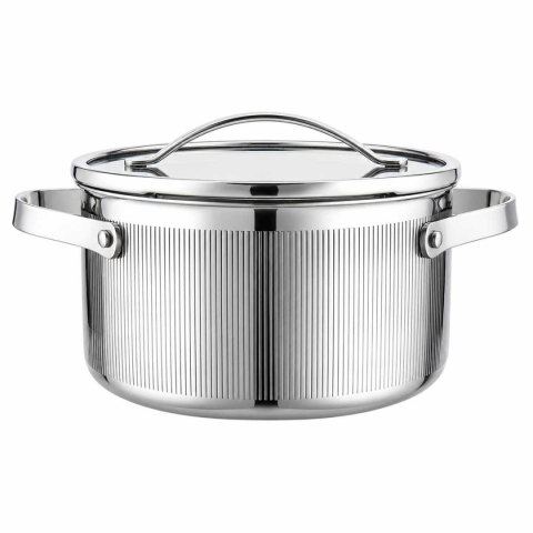 GARNEK STALOWY Z POKRYWĄ 20cm 3L VCASA VC-90124 VELORA