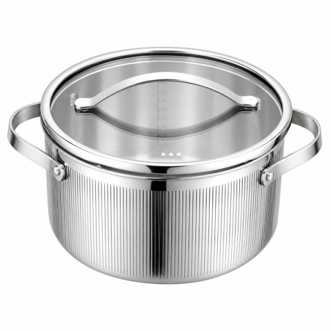 GARNEK STALOWY Z POKRYWĄ 20cm 3L VCASA VC-90124 VELORA