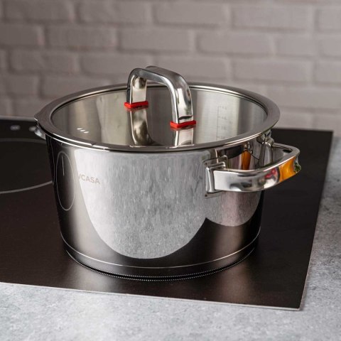 GARNEK STALOWY Z POKRYWĄ 24cm 5.2L VCASA VC-90105 SIERRA