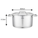 GARNEK STALOWY Z POKRYWĄ 24cm 5.8L VCASA VC-901115 AMARA