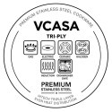 PATELNIA STALOWA 20cm VCASA VC-90151 VELORA TRI-PLY