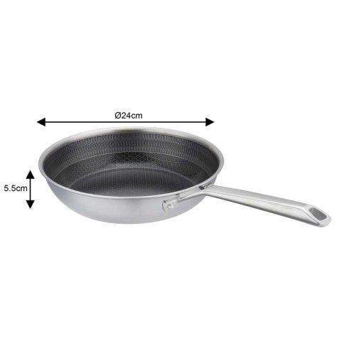 PATELNIA STALOWA 24cm VCASA VC-90155 VELORA Z POWŁOKĄ CERAMICZNĄ