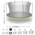 Trampolina ogrodowa 10ft/312cm z siatką wewnętrzną i drabinką Neo-Sport