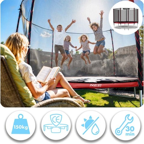 Trampolina ogrodowa 10ft/312cm z siatką zewnętrzną i drabinką Neo-Sport