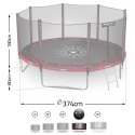 Trampolina ogrodowa 12ft/374cm z siatką zewnętrzną i drabinką Neo-Sport
