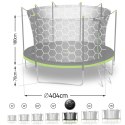 Trampolina ogrodowa 13ft/404cm z siatką wewnętrzną i drabinką Neo-Sport