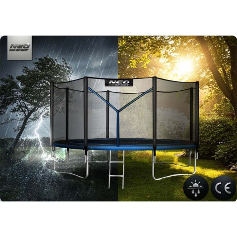 Trampolina ogrodowa 13ft/404cm z siatką zewnętrzną i drabinką Neo-Sport