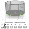 Trampolina ogrodowa 8ft/252cm z siatką zewnętrzną i drabinką Neo-Sport